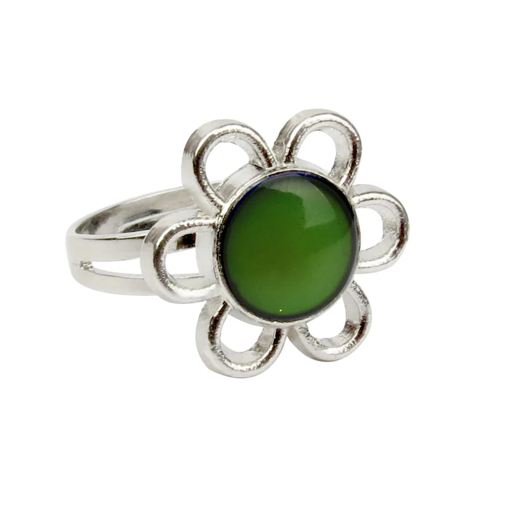 100pcs/Box Sunflower Mood Ring Adjustable Niche Can Change Color Gothic Jewelry Wholesale