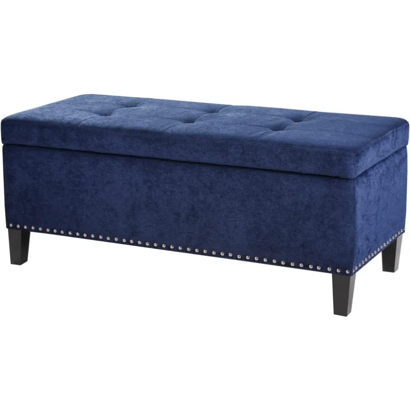 

Shandra II Storage Ottoman - Solid Wood, Polyester Fabric Toy Chest Modern Style Lift-Top Accent Bench