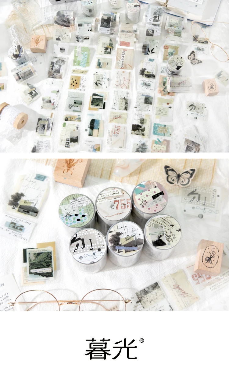 Journal GO 5x200cm Freedom is the Wilderness Retro Art Stanzsticker Kreatives Journal Scrapbooking DIY Ästhetischer Aufkleber – Detail 22
