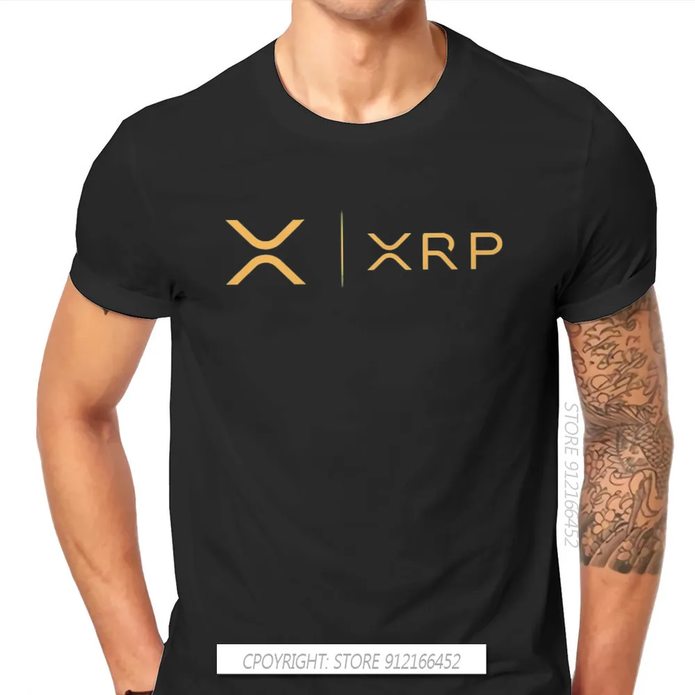 

Cryptocurrency Crypto Miner XRP RIPPLE NEW GOLD SIDE BY SIDE Tshirt Harajuku Punk Men's Tshirts Tops Pure Cotton O-Neck T Shirt