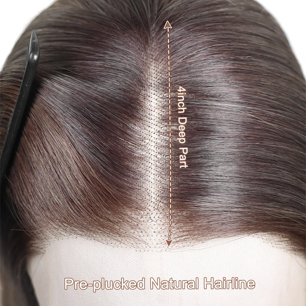 Highlight Blonde 13x4 Lace Front Wigs Straight Dark Roots Ash Blonde Pre Plukced Wig 30Inch Heat Resistant Colored Wig for Women human hair wig