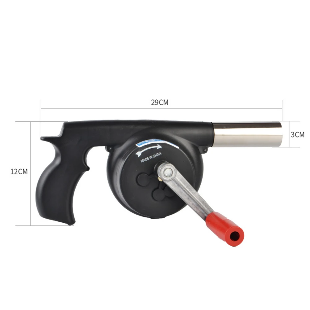 Outdoor Cooking BBQ Fan Portable Hand Crank Fan Air Blower Grill Picnic Camping Stove Accessories Barbecue Hand Blower Household
