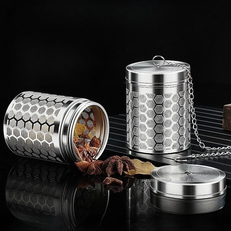 Tea strainer Stainless Steel Tea Infuser Extended Chain Leaves Spice Seasoning Strainer Teapot Fine Mesh Filter