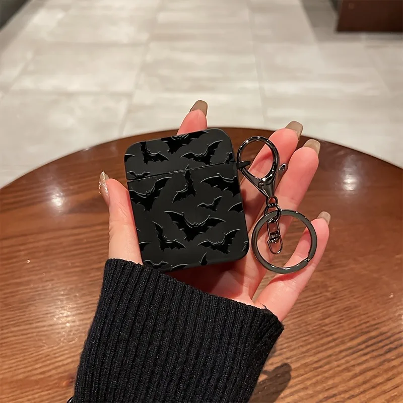 Black Bat Pattern Protective Case for AirPods Wireless Bluetooth Earphones