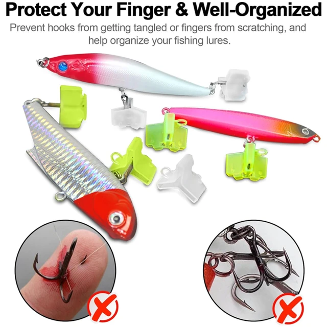 50Pcs/Lot Durable Protector Caps Fishing Out Hook Cover Safety Treble Fish Gear Lightweight Accessories with Slots Sleeves Tools 3