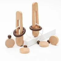 Small Brain Teaser Puzzle Wooden Untie Rope Game Intelligent Unlocking IQ Puzzle Party Gifts Kids Adults Suitable for All Ages 2