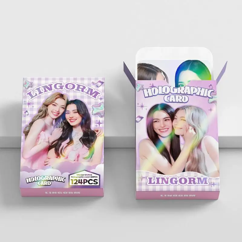 우리의  링오르엠 레이저 로모 카드, 스티커가 포함된 HD 포토카드, 태국 드라마, 링과 오름 캐릭터, 92 124개