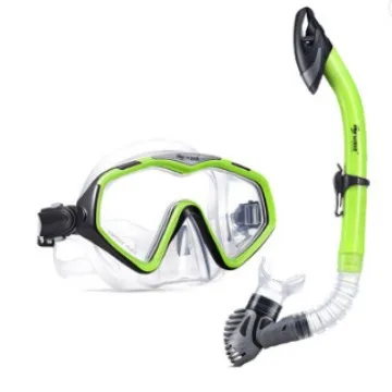 전문 다이빙 마스크 스노클 세트, 풀 드라이 스노클 튜브, 김서림 방지 수영 고글, 대형 프레임 다이빙 장비 (성인용)