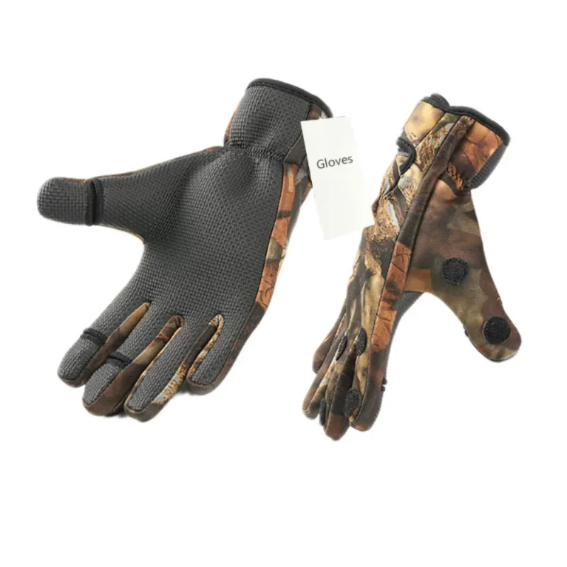 Fingerless Gloves Fishing Gloves Outdoor Winter Fishing Gloves Waterproof Mitten Three Fingers Cut Anti-slip Climbing Glove Hiking Camping Riding Gloves