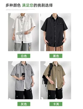 Men Shirt Short Sleeve Summer Sportswear Oversize 6XL 7XL 8XL 10XL Plus Size Formal Casual Streetwear Loose Pocket High Quality 4