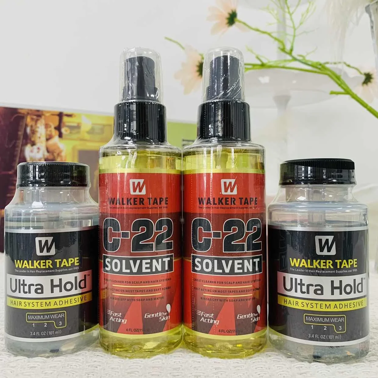 4 FL OZ 118ml 워커 테이프 C-22 용제 제거제 두피 및 헤어 시스템용 훌륭한 클리너 대부분의 테이프에 빠르게 작용