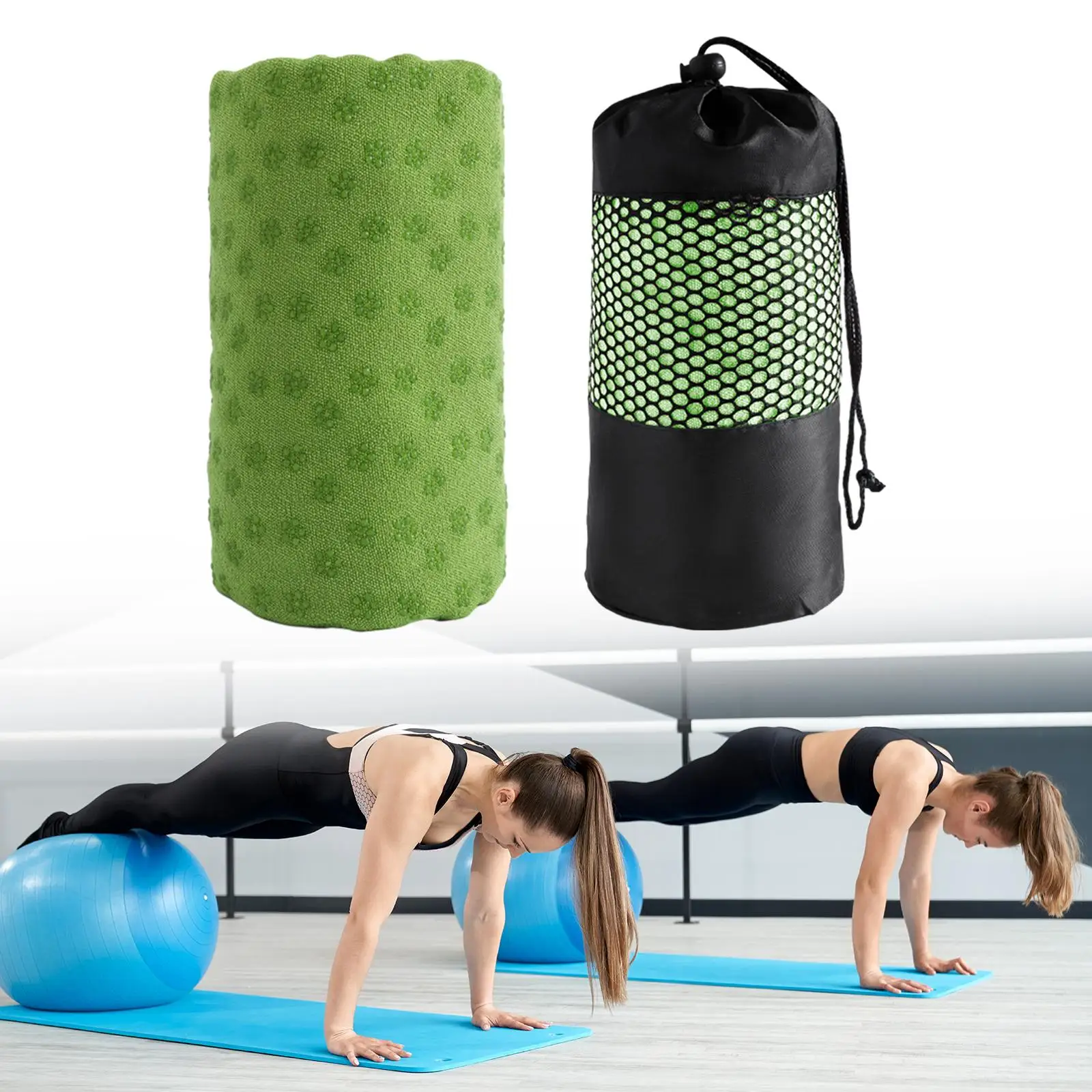 Hot Yoga Mat Towel Yoga Towel Yoga Blanket Sweat Absorbing for Travel Fitness Indoor