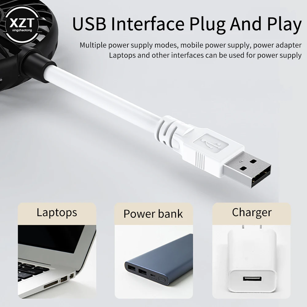 NEW Small Fan Plug And Play Creative Mini Student Dormitory Usb For Power Bank Laptop Pc Ac Charger Cooling Tools Office Fan 1pc