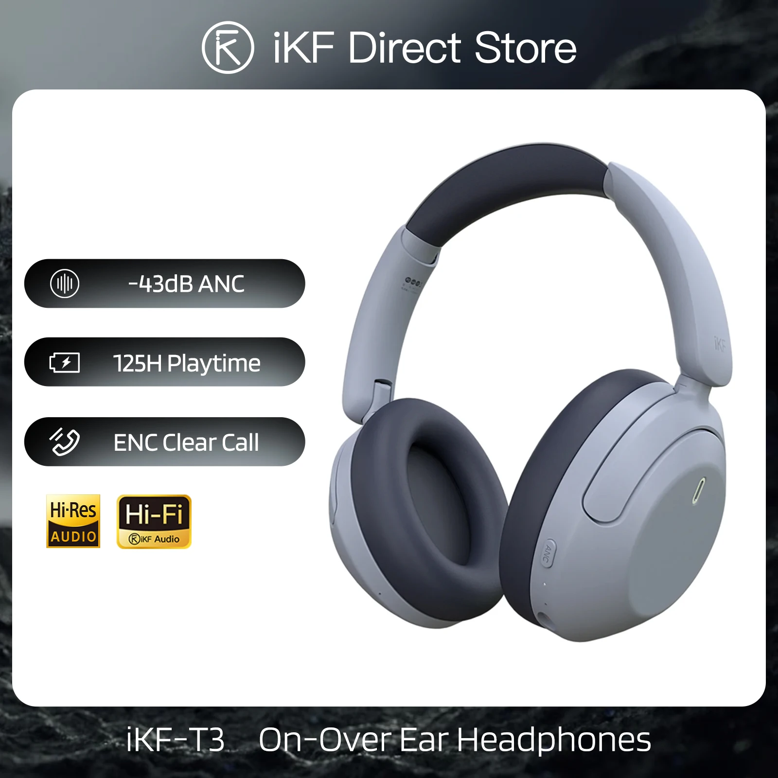 iKF-T3 Wireless Headphones Bluetooth Active Noise Cancelling
