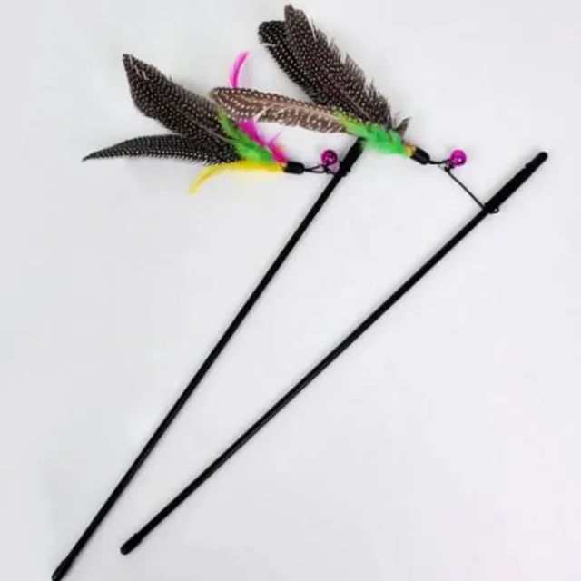 Funny Kitten Toys Cat Teaser Interactive Toy Rod with Bell and Feather Toys for Cats Teaser Interactive Toy Rod Cats Gatos Stick 5