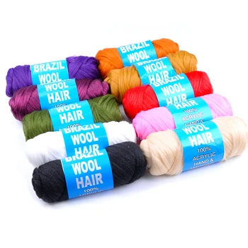 Brazil Wool Synthetic Hair for African Hair Braiding for hair Making Artificial Low Temprature Yaki Straight Hair Extension 1