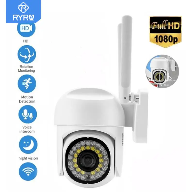 

RYRA HD IP Camera 2.4G WiFi Wireless Outdoor PTZ Camera 1080P Speed Dome CCTV Surveillance Camera Auto Tracking Monitor Camera