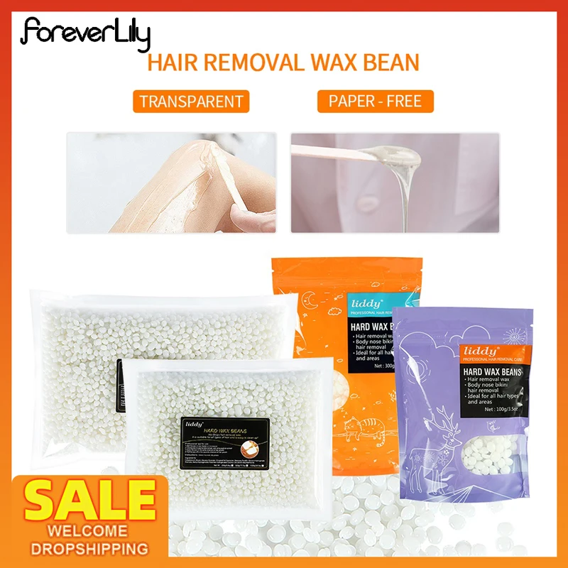 100/500/1000g Hard Wax Beans Body Depilatory Hair Remover Waxing Beans No Strip Hot Film Wax Pellet For Bikini Face Legs Arms
