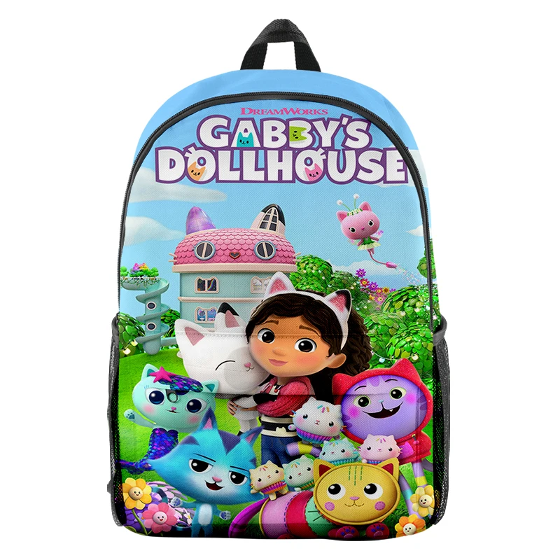 

Популярный забавный рюкзак Харадзюку для учеников Gabby's Dollhous, рюкзак для ноутбука, водонепроницаемые дорожные рюкзаки из ткани Оксфорд с 3D-принтом для мальчиков и девочек