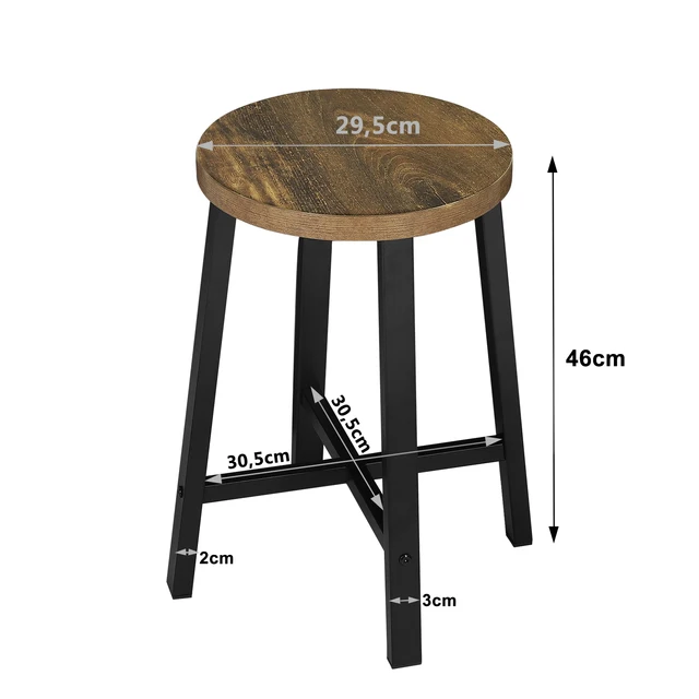 WOLTU 2 PZ/SET Sedie da Pranzo Sgabello da Cucina in Stile Industriale con Gambe in Metallo per Sala da Pranzo Soggiorno Ristorante Caffetteria Pub 6
