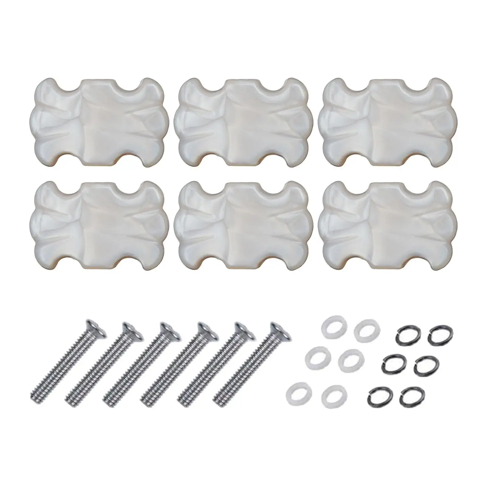 

6 Pieces Guitar Tuning Peg Caps with Ferrule and Screw Durable Tuning Machine Head Buttons for Acoustic Guitars