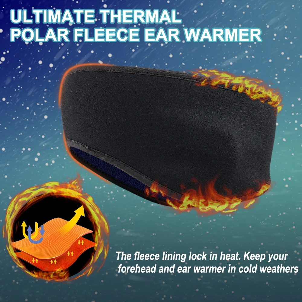 Winter Thermal Fleece Headbands Bandana Ear Warmer Sports sweatband Outdoor Running Fitness Skiing Windproof Elastic Headwear sports headband