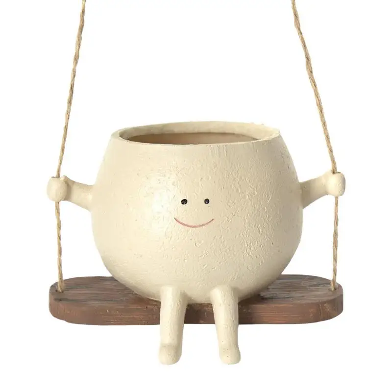

Hanging Head Flower Pot With Unique Face Design Indoor Outdoor Succulents Wall Plants Best Gifts for Home Garden Accessories
