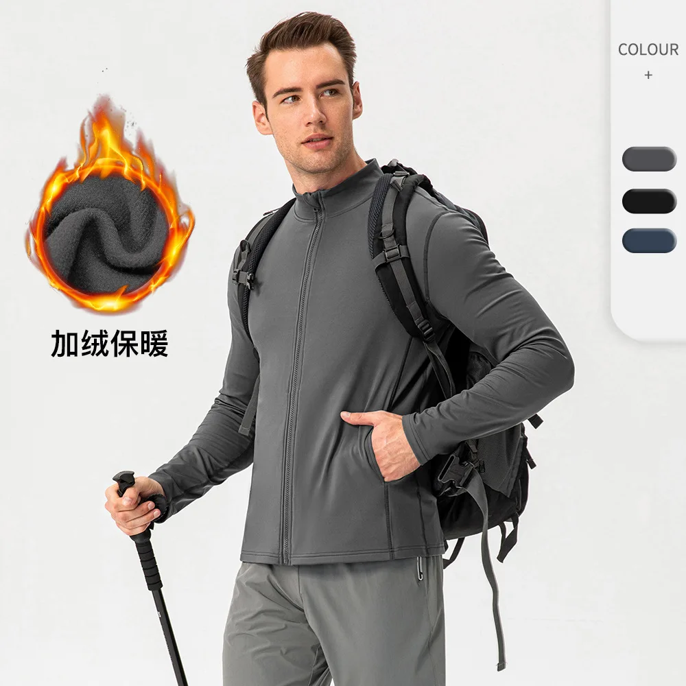 

men jacket winter thermal fleece long sleeve zip up sweater sweatshirt running jogger fitness gym workout casual jacket outwear