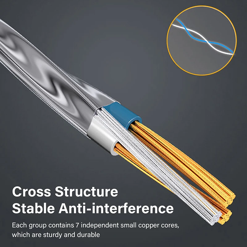 High-Speed Flat Ethernet Cable - 10 Gigabit, STP Twisted Pair Patch Cord