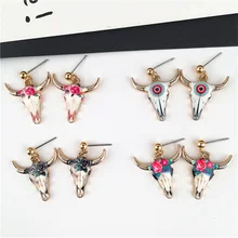 

The New Fashion Ethnic Style Statement Earrings For Women Cattle Cowhead Pattern Earring Ear Pendants Modern Bull Horn Earrings