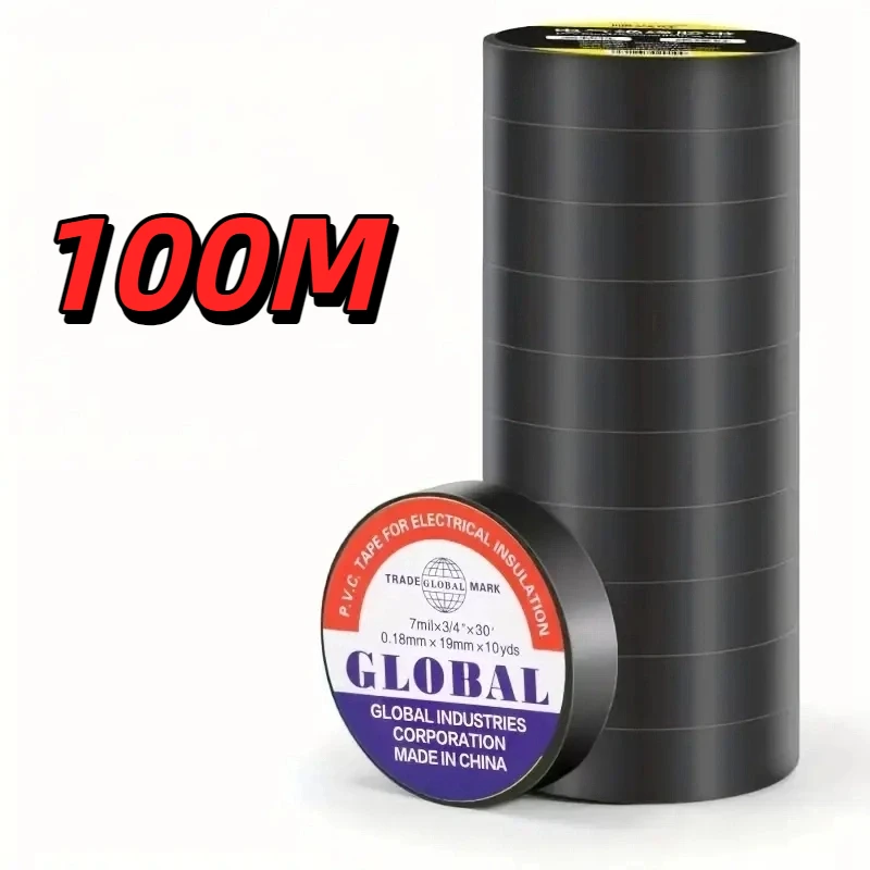 High-temperature resistant rubber electrical tape 10/100M black durable soft insulating adhesive for industrial