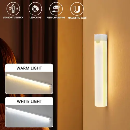 LED 모션 센서 조명, 무선 USB 충전식 야간 램프, 방 모션 감지기, 캐비닛 아래 야간 조명, 가정용 2
