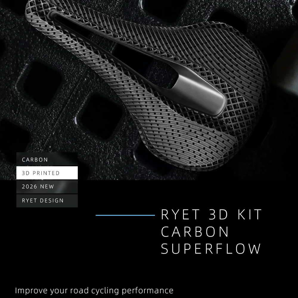 RYET 3D-Gedruckter Vakuum-Fahrradsattel Vollcarbon Oval 7x9mm Schienen MTB Rennrad Gravel Radfahrsattel 143mm Breit für Männer Frauen – Detail 21
