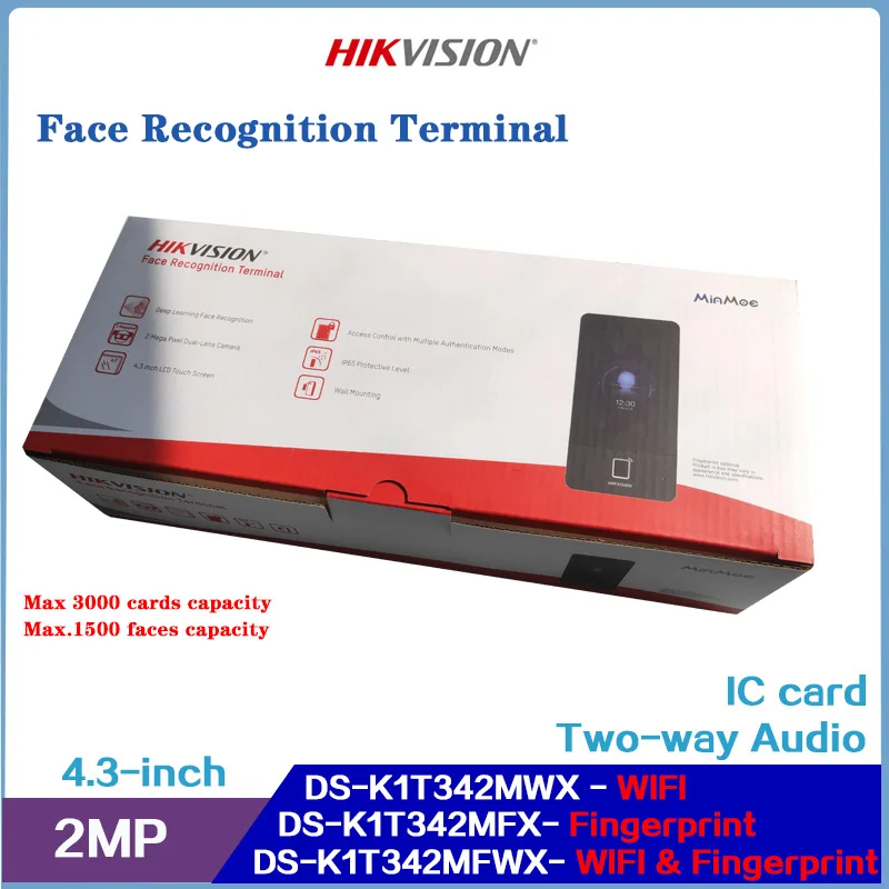 

HIKVISION Wi-Fi Face Access Terminal DS-K1T342MWX DS-K1T342MFWX DS-K1T342MFX, Two-way Audio, Mask Recognition IC Card Unlock