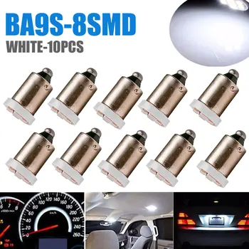 10Pcs luci interne per auto sorgente lampada di parcheggio lampada di segnalazione DC 12V BA9S T4W 8SMD 3020 lampadine a Led 1206 accessori per luci auto