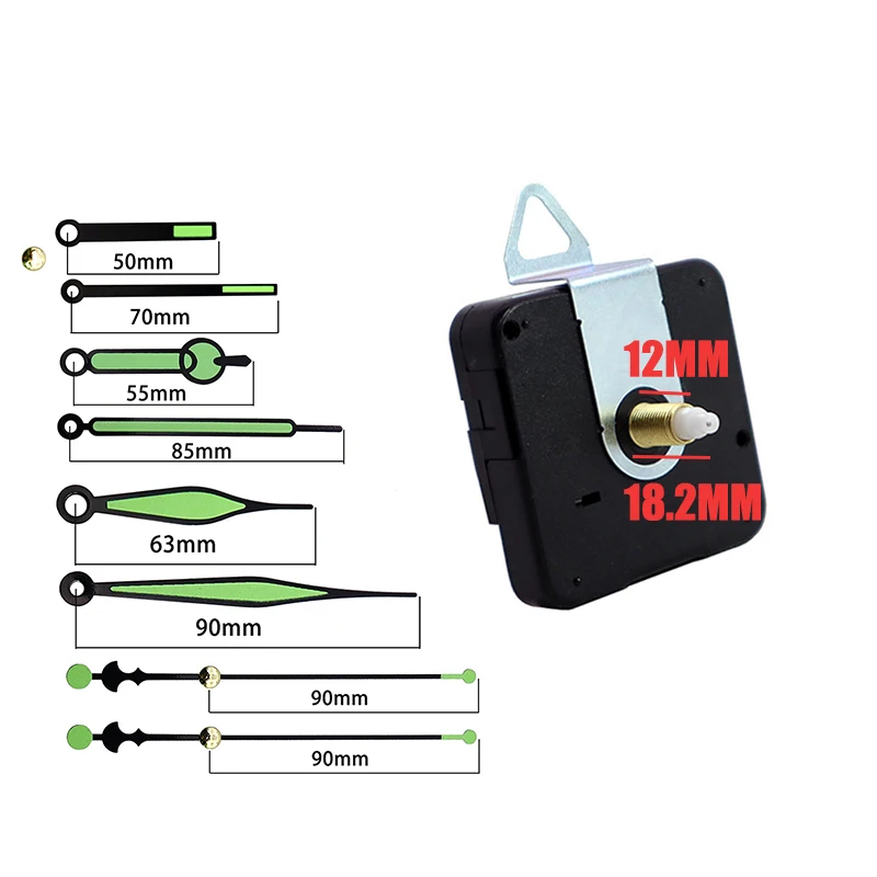 

3 Sets Luminous Hands Silent Clock Movement For Quartz Table Clock Replacement Green Needles d DIY Repair Part Clock Mechanism