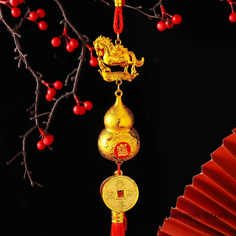 2026 Year Of The Horse Wall Hanging Car Ornament Chinese New Year Red Gold Pendant Lucky Decoration Housewarming Gifts