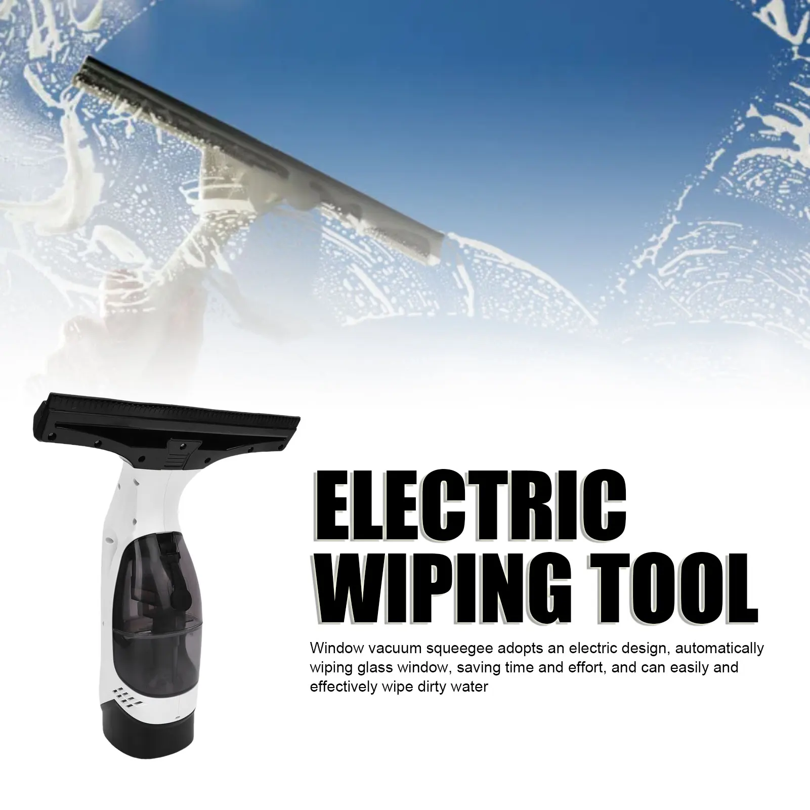 Household Supplies Window Vacuum Squeegee Cordless Rechargeable Portable Automatic Electric Wiping Tool Household Supplies White