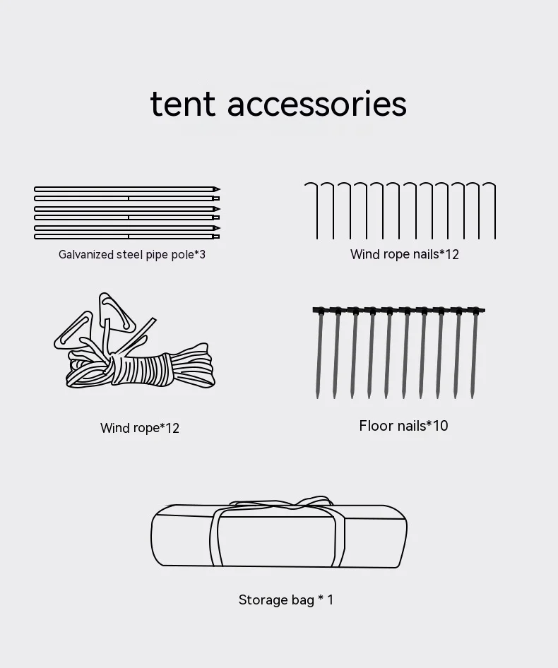 Double-Door Yurt Tent Emperor Tent Rain-Proof And Mildew-Proof Outdoor Large Double-Layer Camping Tent