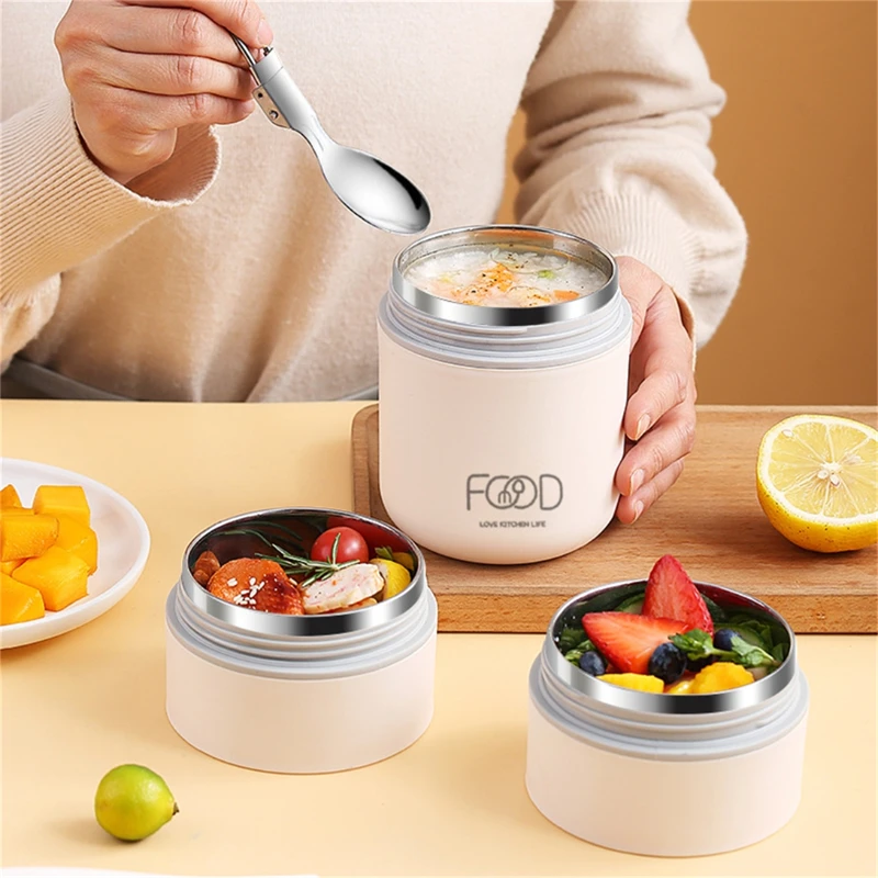 1Pcs Portable Vacuum Thermal Soup Cup Reusable Food Warmer Lunch