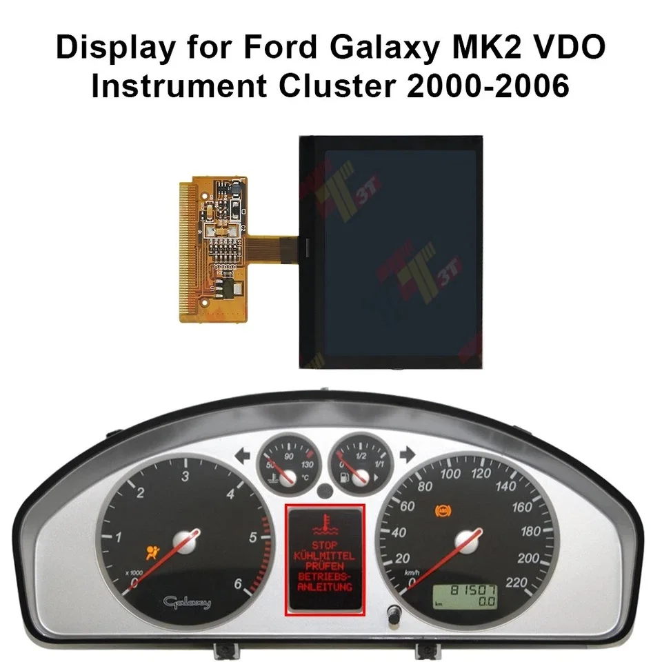  Display LCD VDO per Cruscotto Audi A3 A4 A6 / Quadro Strumenti Ford Galaxy MK2 - immagine 2