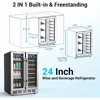 Wine Refrigerator,24 inch Wine Cooler Cooler with Precision Thermostat and Upgraded Compressor Cooling,Beechwood Shelves 6