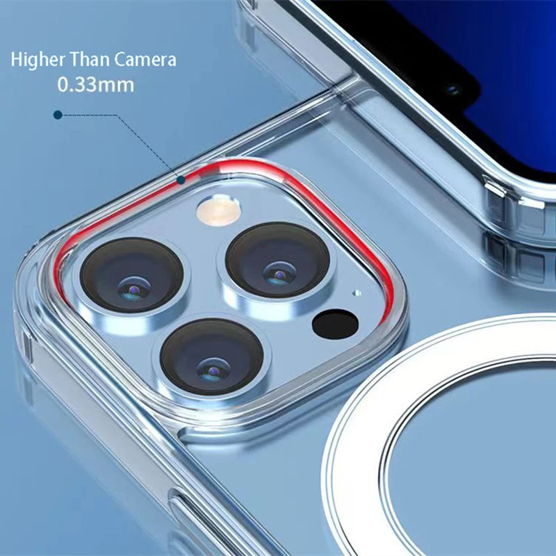 Luxury Wireless Magnetic Charging Clear Acrylic Phone Case