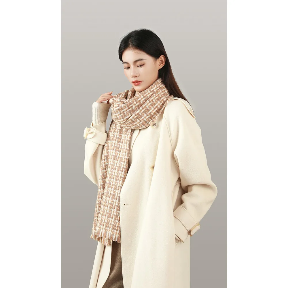 Versatile casual alla moda per le donne, versione coreana autunno inverno, sensazione di alta qualità, griglia Thousand Bird semplice e_voghion.com