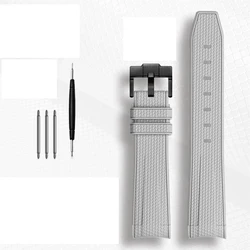 Durable Rubber Waterproof Sports Watch Strap with Curved End - 20mm - 20mm (Grey BK buckle)