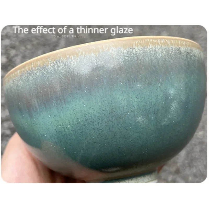 500g Ceramic Medium Temperature Glaze Crystalline Wire Drawing Kiln Change Bluish Green Art Glaze Handmade DIY Pottery Material