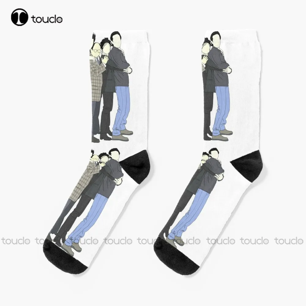 

Jerry George Elaine Kramer Jerry Seinfeld George Costanza Elaine Benes Socks Black Baseball Socks 360° Digital Print Gift