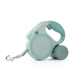 Retractable Dog Leash with Flashlight and Dispenser for Safe and Comfortable Walks (Light green)
