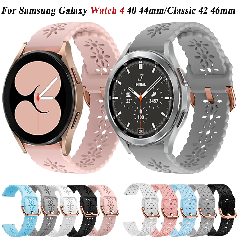 

Ремешок силиконовый для Samsung Galaxy Watch 4 5 6 40 мм 44 мм/Watch 5 pro 45 мм, браслет для смарт-часов Galaxy4 Classic 46 мм/42 мм, 20 мм