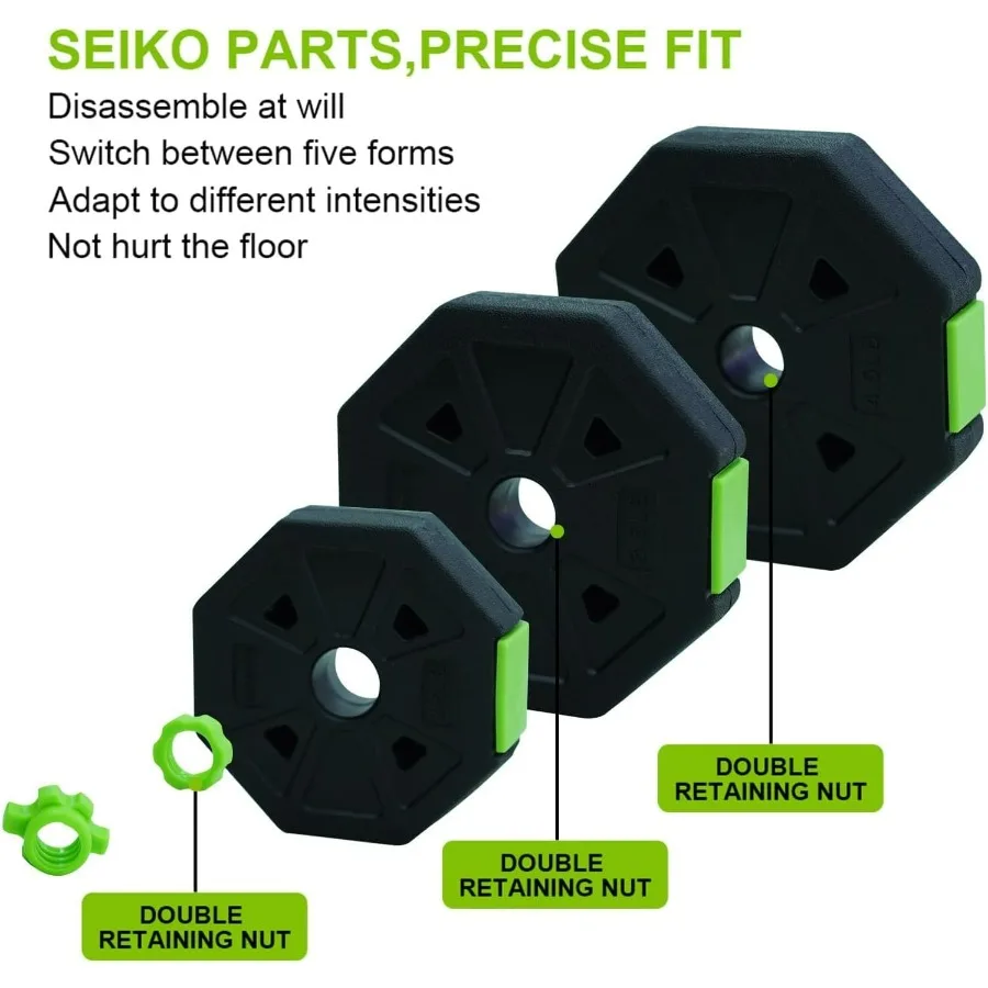 4-In-1 Adjustable Dumbbell Set - Dumbbell/Barbell/Kettlebell/Push Up Stand for Home Gym